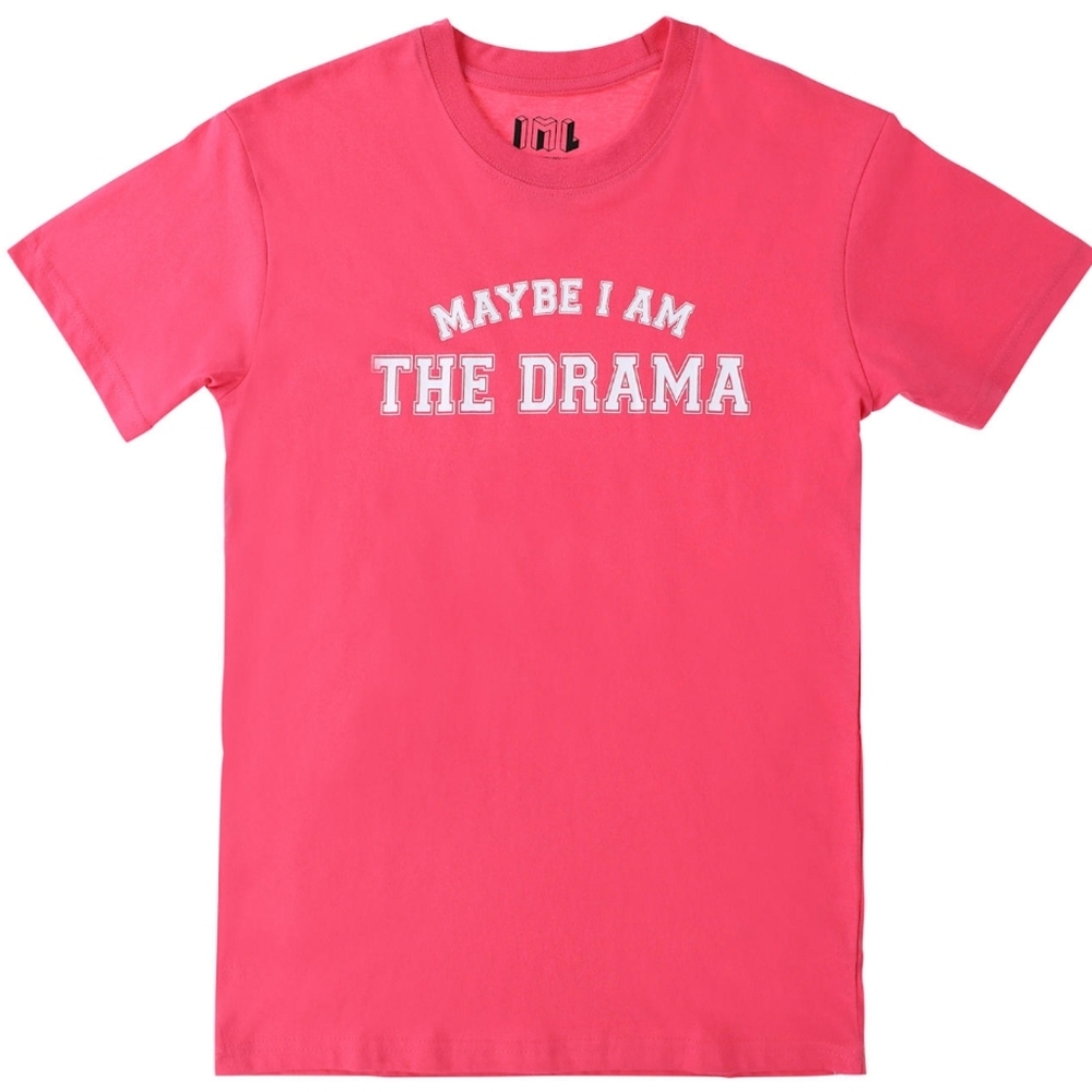Isaac Morris Maybe I Am The Drama Pink Short Sleeve Tee New With Tags